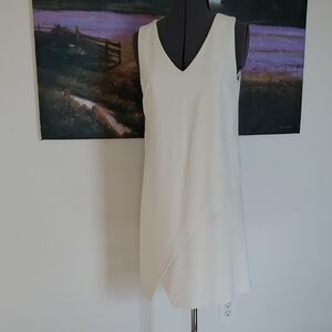 Diane Von Furstenberg Cream Asymmetrical Dress